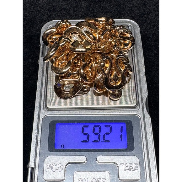 Trifari Gold Tone Teardrop Necklace with Rhinestones Choker Style - Picture 9 of 13